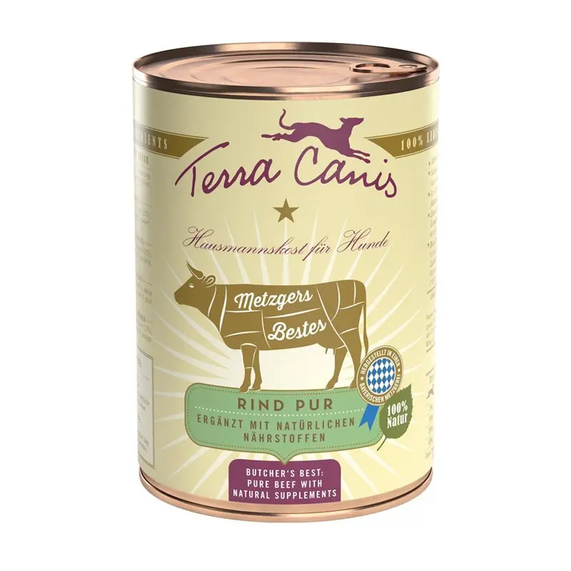Terra Canis Manzo Puro Umido per Cani 400gr – 400 g, 6 pezzi