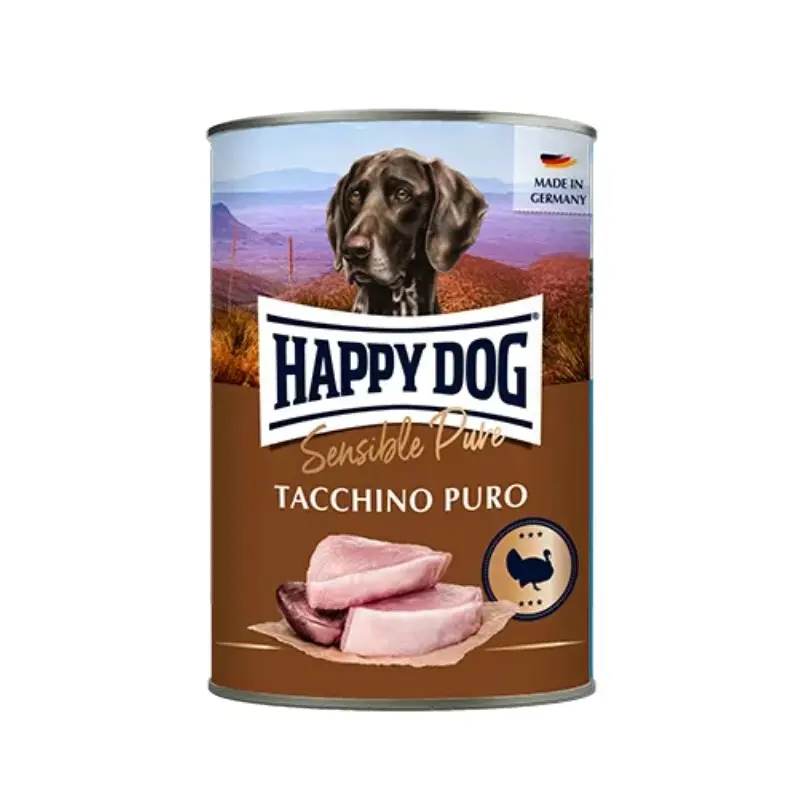 Happy Dog Monoproteico Tacchino Puro per Cani – 200 g, 12 pezzi