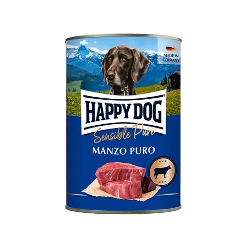 Happy Dog Monoproteico Manzo Puro per Cani – 200 g, 6 pezzi