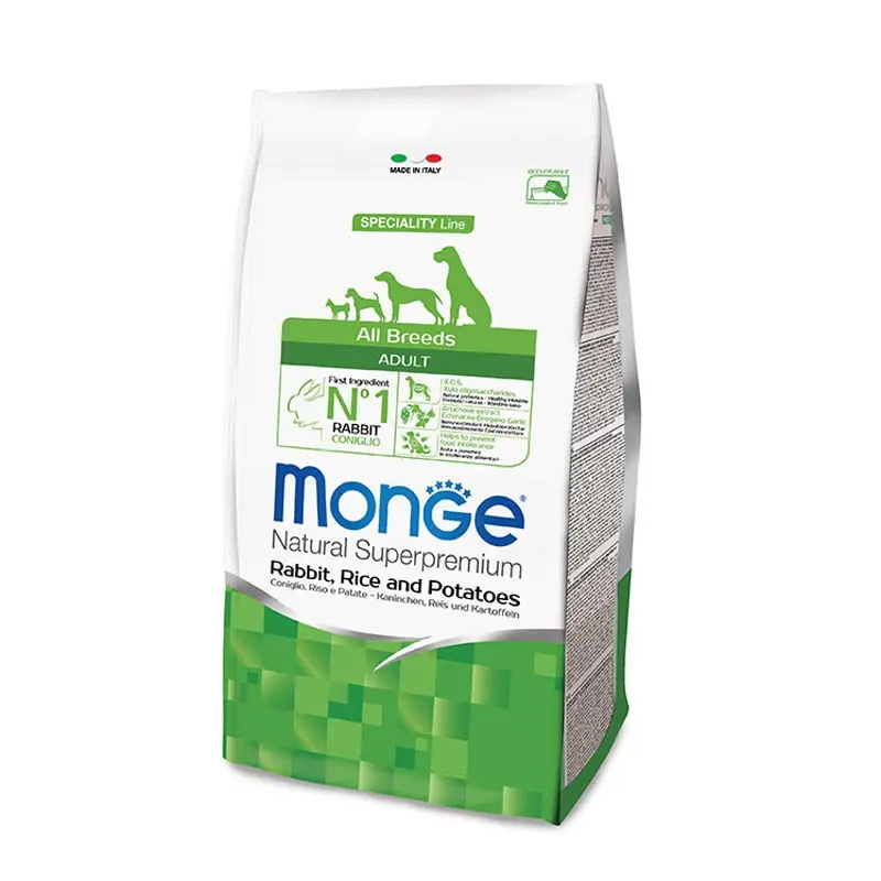 Monge Adult Coniglio, Riso e Patate – 12 Kg, Singola