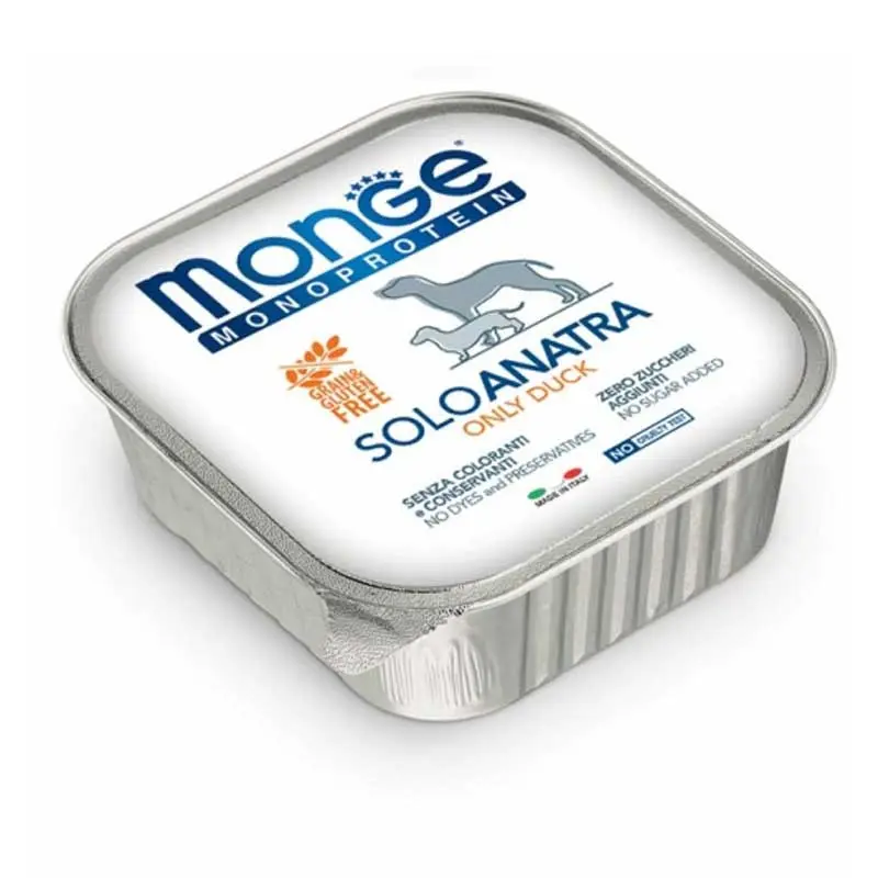 Monge Monoprotein Solo Anatra per Cani – 150 g, 6 pezzi